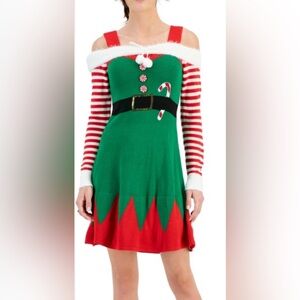 Derek Heart Christmas Elf Sweater Dress NWT Christmas Sweater Med/Large